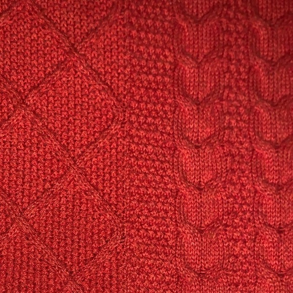 Talbots 3X women’s cable-knit sweater orange thick v neck plus size fall cotton - Picture 5 of 8